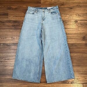 Gap Baggy Mid Rise Wide Leg Jeans Light Wash Denim Women 30 Relaxed Minimalist